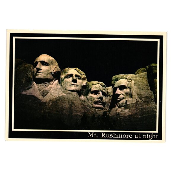 Mt Rushmore Night South Dakota Black Hills Vintage Postcard Elite Prints RP 230B - Picture 1 of 2